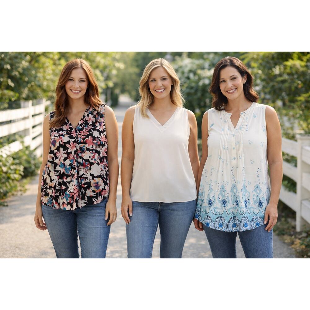 Lot of 3 Sleeveless Blouses - XL